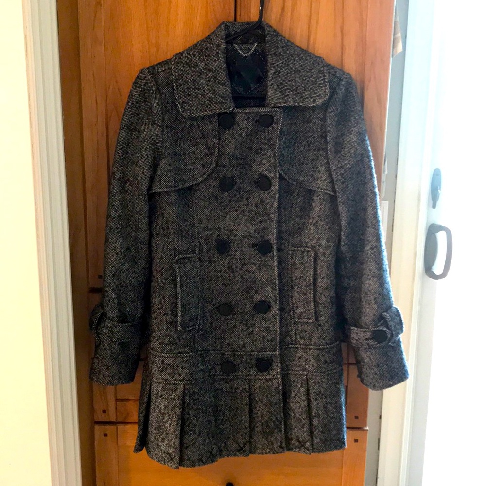 Guess Double-breasted Tweed Coat